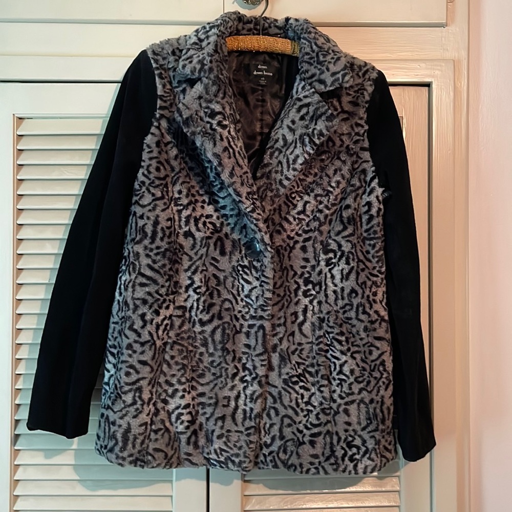Leather and leopard jacket